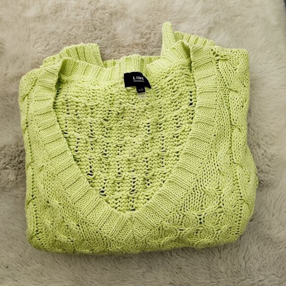 LINE The Label V-Neck Cable Knit Pullover Sweater Large - Picture 10 of 10